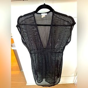 Black swimsuit, cover-up